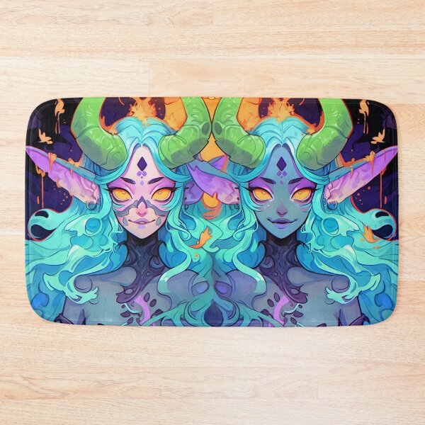 Item preview, Mystical Symmetrical Neon Fantasy Anime Girls designed and sold by bubblegoth.