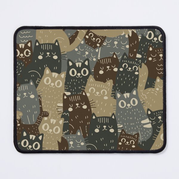 Item preview, Khaki pattern consisting of cats designed and sold by Yulia Sherstiuk.