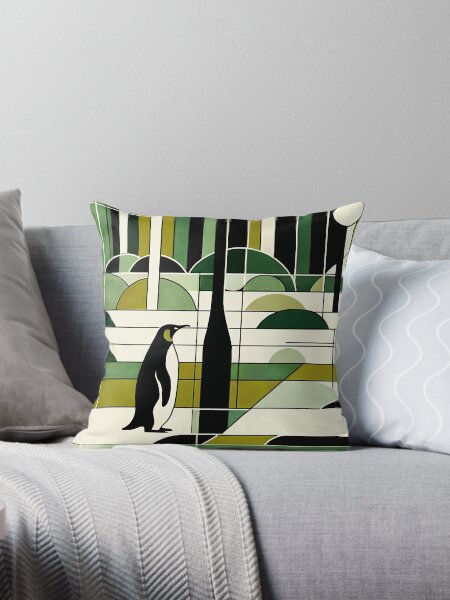 Artikel-Vorschau von Olivgrüner, cremefarbener geometrischer Pinguinwald - Retro-Pastellkunst, designt und verkauft von PenguinForests.