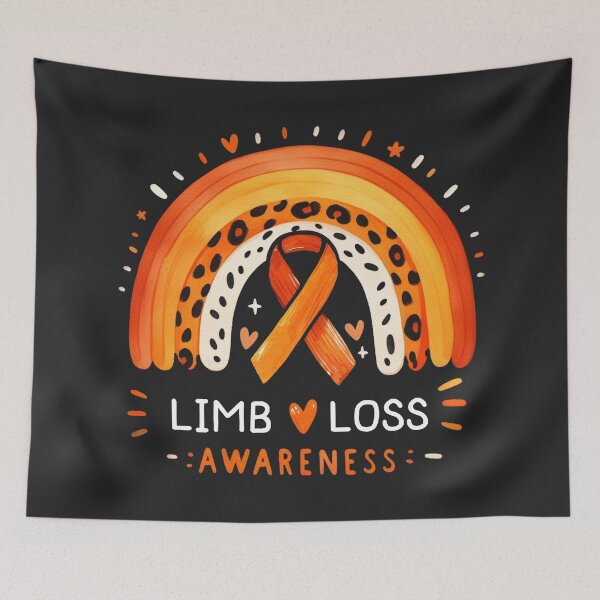 Item preview, Limb Loss Awareness Rainbow Cute Orange Ribbon  designed and sold by HowToCanadian.