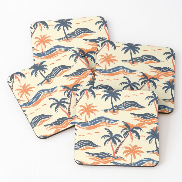 Item preview, Tropical Serenity: Palm and Wave Pattern designed and sold by UnTangle.