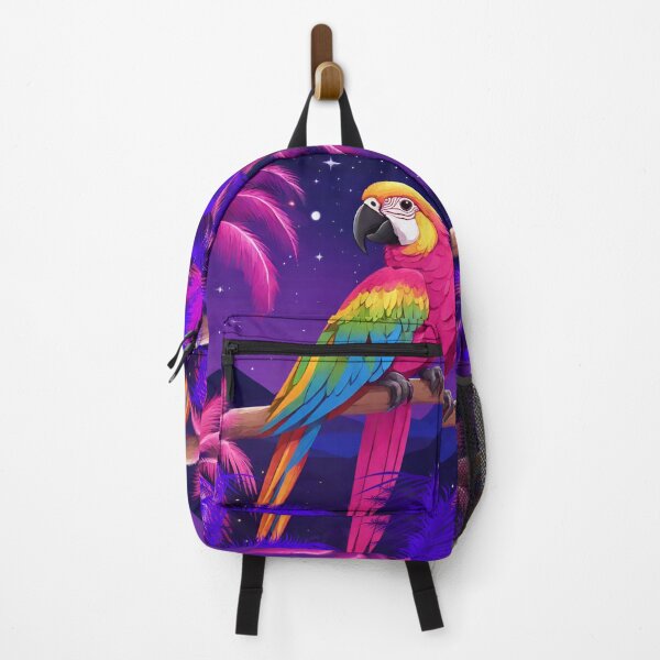 Item preview, Parrot and palms at evening, sky fall of stars, exotic vibes designed and sold by Sugar Wisdom .