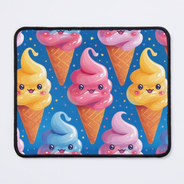 Item preview, Animated Ice Cream Bliss: Kawaii Cones - yellow, blue and pink designed and sold by PICbyFemke.