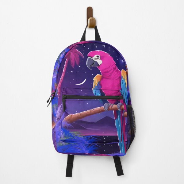 Item preview, Parrot and palms at evening, sky fall of stars, exotic vibes designed and sold by Sugar Wisdom .