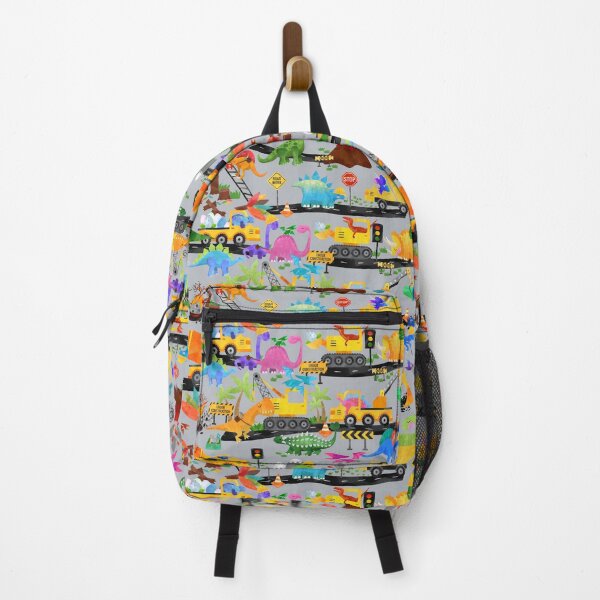 Item preview, Watercolor Dinosaur Road Crew Construction Kids Gray designed and sold by SamAnnDesigns.