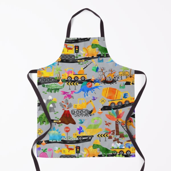 Item preview, Watercolor Dinosaur Road Crew Construction Kids Gray designed and sold by SamAnnDesigns.