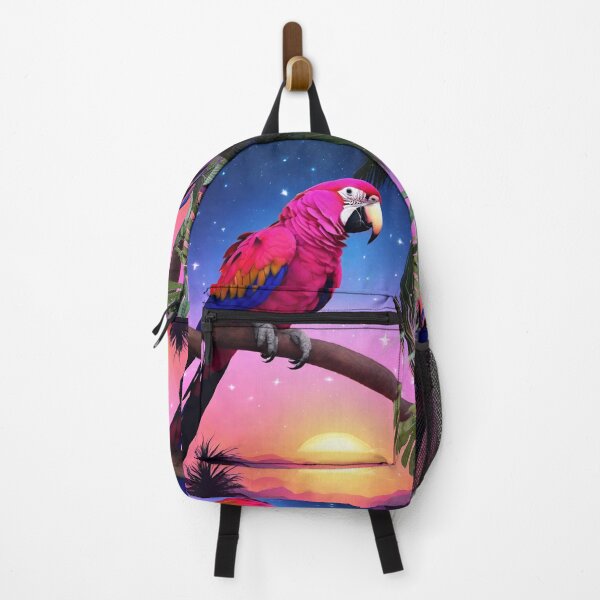 Item preview, Parrot and palms at evening, sky fall of stars, exotic vibes designed and sold by Sugar Wisdom .