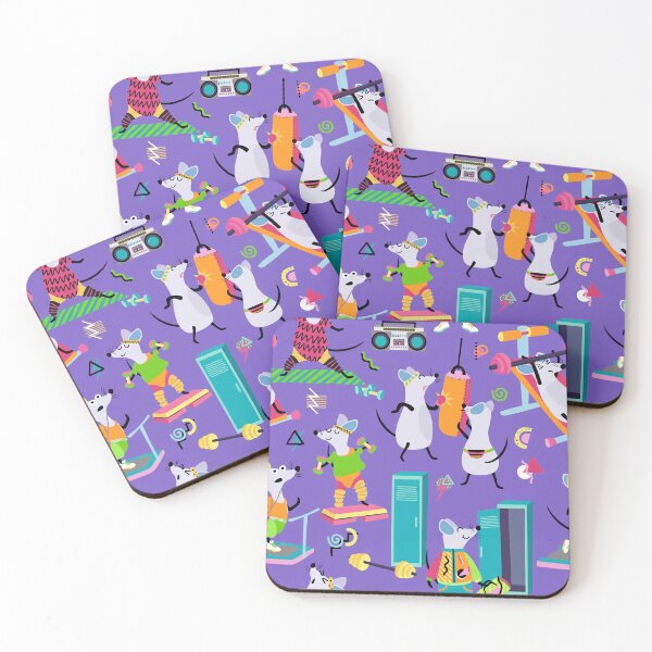 Item preview, Retro 80s Workout Gym Rats Funny Kids Pattern designed and sold by SamAnnDesigns.
