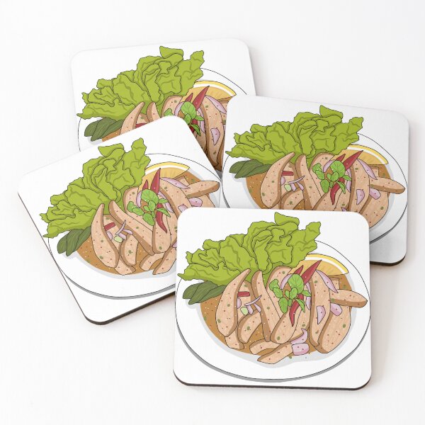 Item preview, Spicy thai grilled pork salad called "Nam Tok Moo". Popular thai food menu. designed and sold by olivepine69.