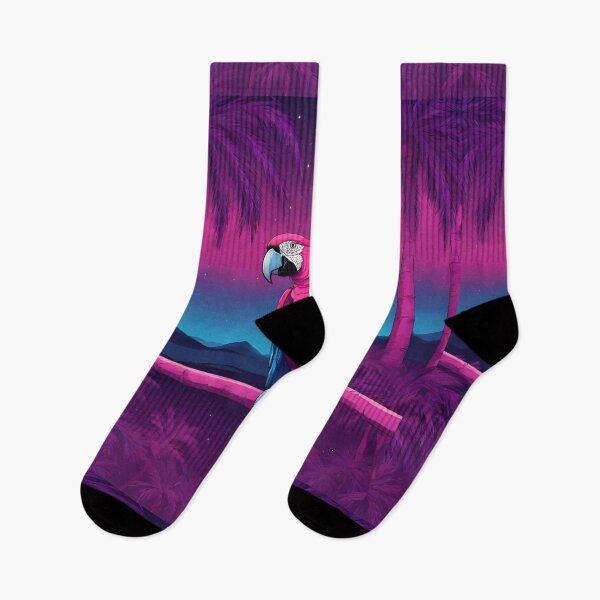 Item preview, Parrot and palms at evening, sky fall of stars, exotic vibes designed and sold by Sugar Wisdom .