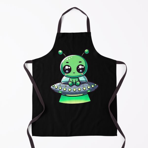 Item preview, Adorable Green kawaii Chibi Alien on UFO designed and sold by Unitepeople.