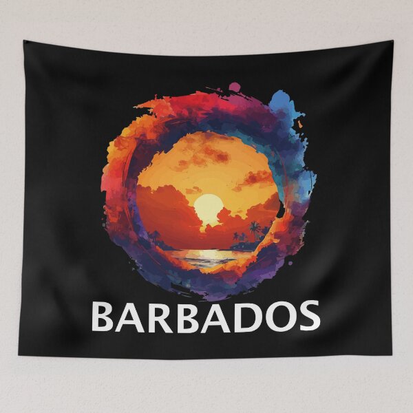 Item preview, Barbados Sunset (with White Lettering) designed and sold by VelvetRoom.