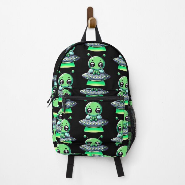 Item preview, Adorable Green kawaii Chibi Alien on UFO designed and sold by Unitepeople.