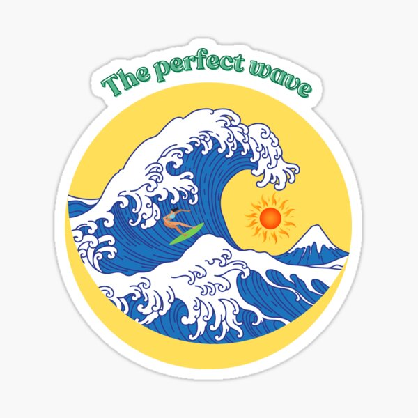 Die perfekte Welle im gelben Kreis Sticker