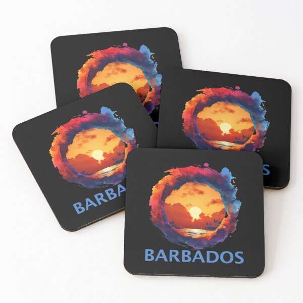 Item preview, Barbados Sunset (with Blue Lettering) designed and sold by VelvetRoom.