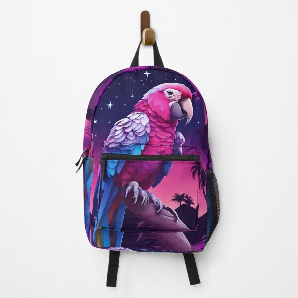 Item preview, Parrot and palms at evening, sky fall of stars, exotic vibes designed and sold by Sugar Wisdom .