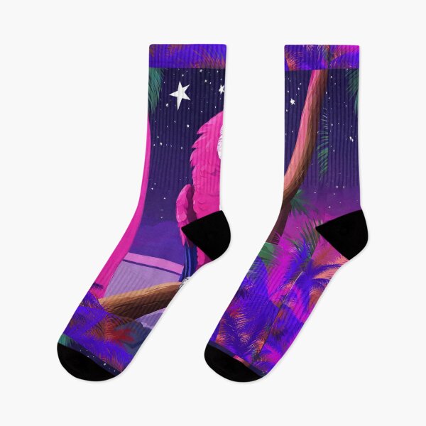 Item preview, Beautiful parrot and palms at evening, sky fall of stars, exotic vibes designed and sold by Sugar Wisdom .