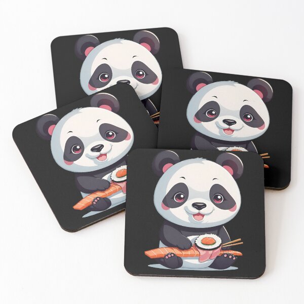Item preview, Kawaii anime panda eating sushi designed and sold by Tw1nsAIArt.