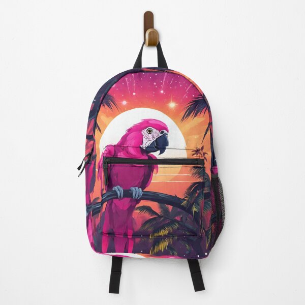 Item preview, Beautiful parrot and palms at evening, sky fall of stars, exotic vibes designed and sold by Sugar Wisdom .