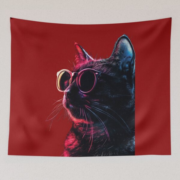 Item preview, Black Cat With Glasses designed and sold by TataGra.