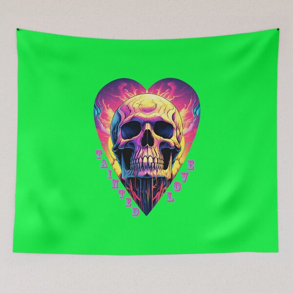Item preview, Tainted Love Vibrant Skull in Heart Frame designed and sold by Rogue Wizard.