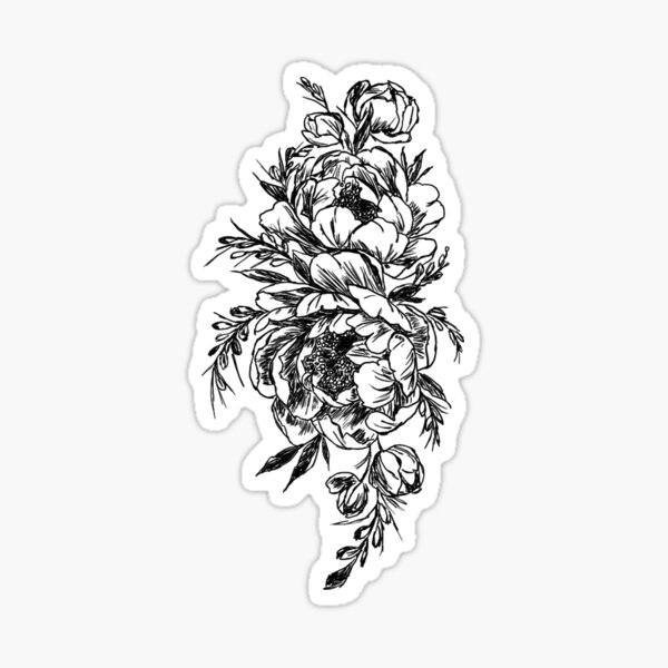 Flower Sketch Stickers for Sale | Redbubble