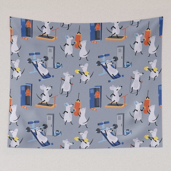 Item preview, Funny Workout Gym Rats Kids Pattern Gray designed and sold by SamAnnDesigns.
