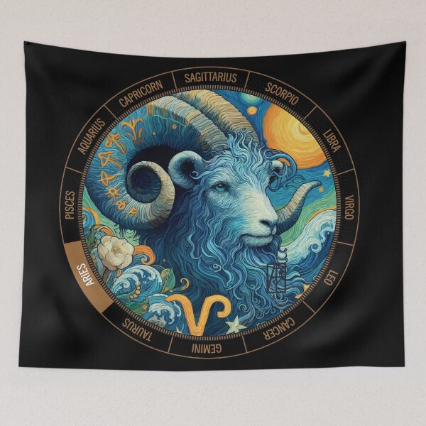 Item preview, ZODIAC Aries - Astrological ARIRS - ARIRS - ZODIAC sign - Van Gogh style - 1 designed and sold by ArtProjectShop.