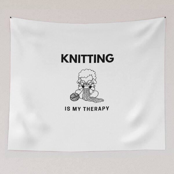 Item preview, “Knitting is my Therapy” handmade creative leisure activities. designed and sold by DamiCrea82.
