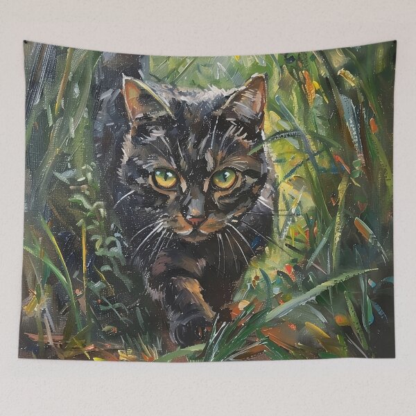 Item preview, Mischievous Cat stalking elusive prey designed and sold by CatsAndDogs-TF.