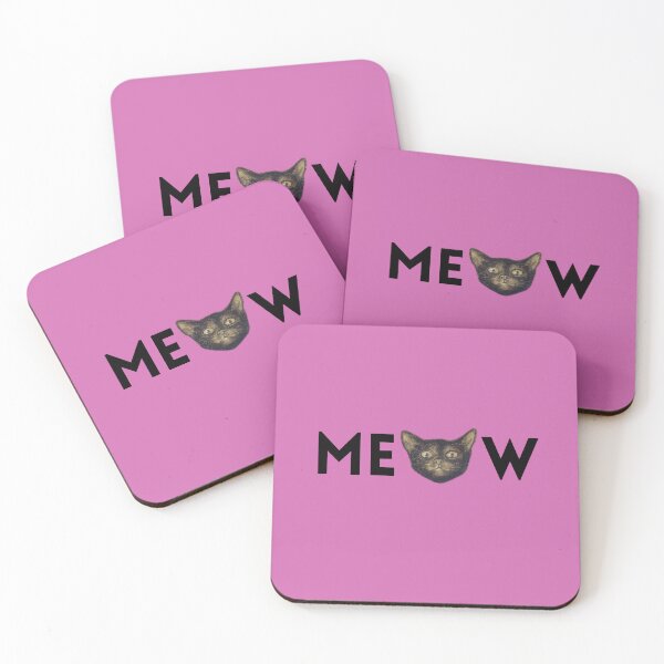 Item preview, Meow by black cat funny gifts for cat lovers - pink version designed and sold by alczar.