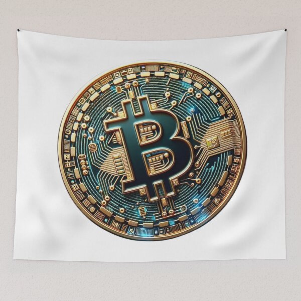 Item preview, Cryptocurrency Circuitry - Bitcoin Emblem Coin Design designed and sold by Domi Creatives.