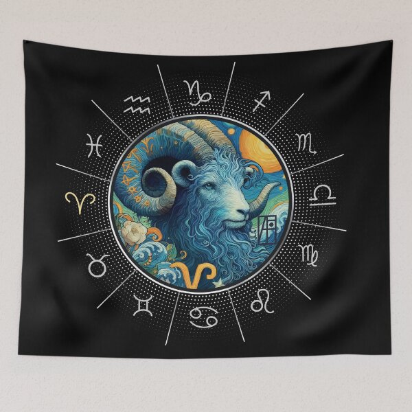 Item preview, ZODIAC Aries - Astrological ARIRS - ARIRS - ZODIAC sign - Van Gogh style - 2 designed and sold by ArtProjectShop.