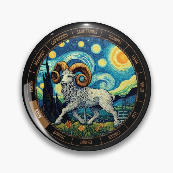 Item preview, ZODIAC Aries - Astrological ARIRS - ARIRS - ZODIAC sign - Van Gogh style - 4 designed and sold by ArtProjectShop.