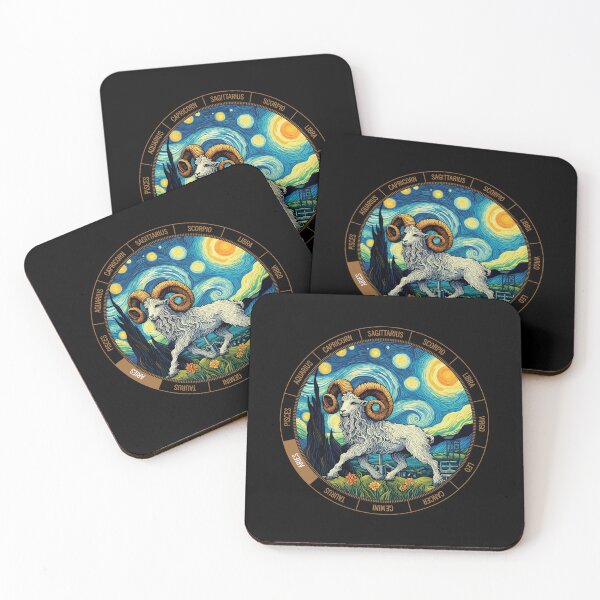 Item preview, ZODIAC Aries - Astrological ARIRS - ARIRS - ZODIAC sign - Van Gogh style - 4 designed and sold by ArtProjectShop.