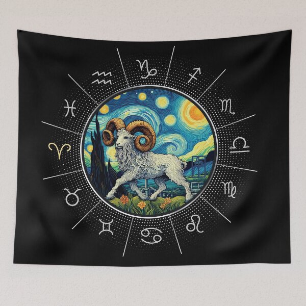Item preview, ZODIAC Aries - Astrological ARIRS - ARIRS - ZODIAC sign - Van Gogh style - 5 designed and sold by ArtProjectShop.