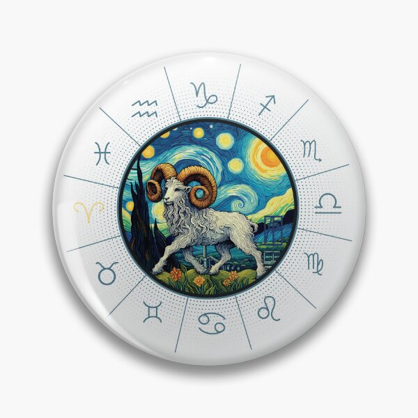 Item preview, ZODIAC Aries - Astrological ARIRS - ARIRS - ZODIAC sign - Van Gogh style - 6 designed and sold by ArtProjectShop.