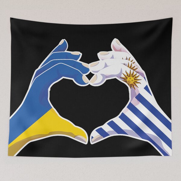 Item preview, Uruguay Uruguayan Ukraine Ukrainian Love Heart Peace designed and sold by FlagX.