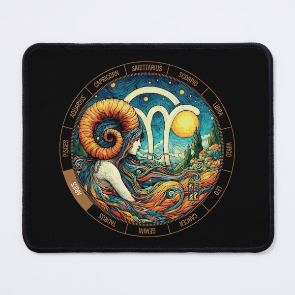 Item preview, ZODIAC Aries - Astrological ARIRS - ARIRS - ZODIAC sign - Van Gogh style - 7 designed and sold by ArtProjectShop.