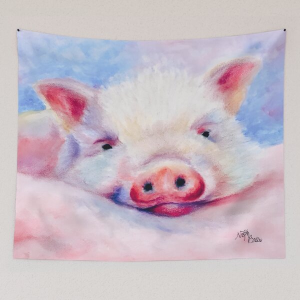 Item preview, Cozy pink piglet designed and sold by NathBros.