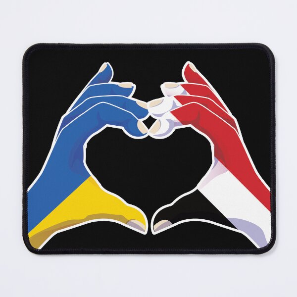 Item preview, Yemen Yemeni Ukraine Ukrainian Love Heart Peace designed and sold by FlagX.