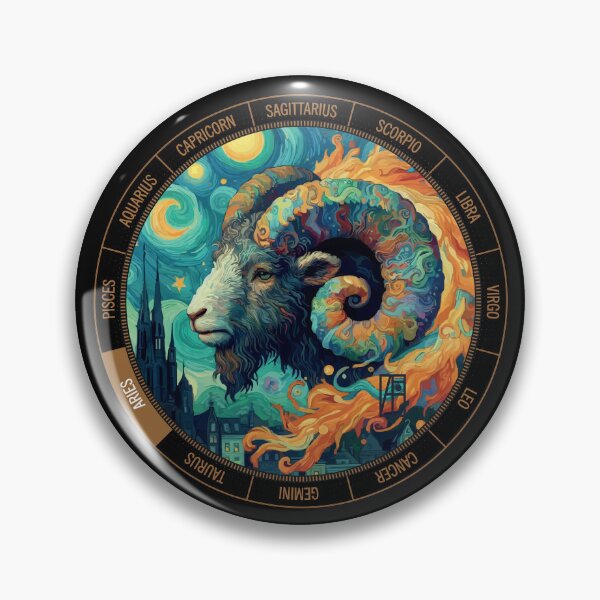 Item preview, ZODIAC Aries - Astrological ARIRS - ARIRS - ZODIAC sign - Van Gogh style - 10 designed and sold by ArtProjectShop.