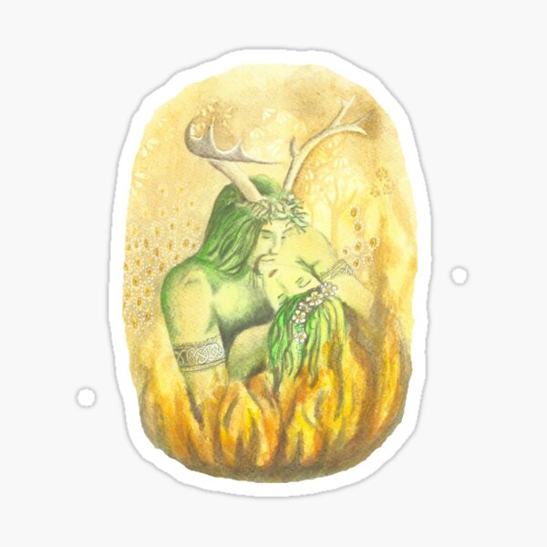 Beltane Couple, Celtic Tradition, Nordic Festivals Sticker