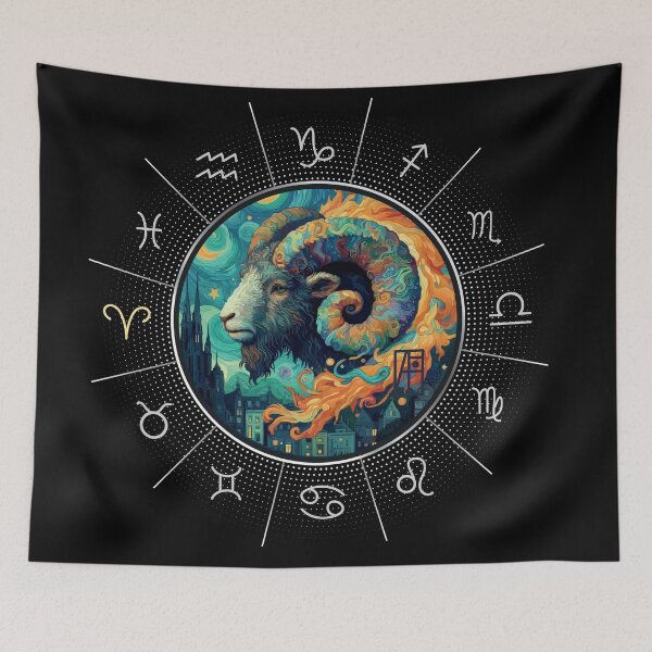 Item preview, ZODIAC Aries - Astrological ARIRS - ARIRS - ZODIAC sign - Van Gogh style - 11 designed and sold by ArtProjectShop.