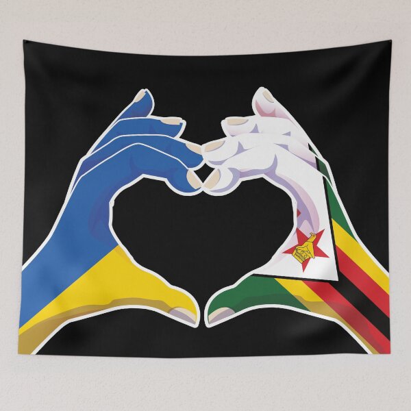 Item preview, Zimbabwe Zimbabwean Ukraine Ukrainian Love Heart Peace designed and sold by FlagX.
