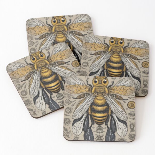 Item preview, Buzzing Botanist: Bee in Scientific Art Style  designed and sold by olademar.