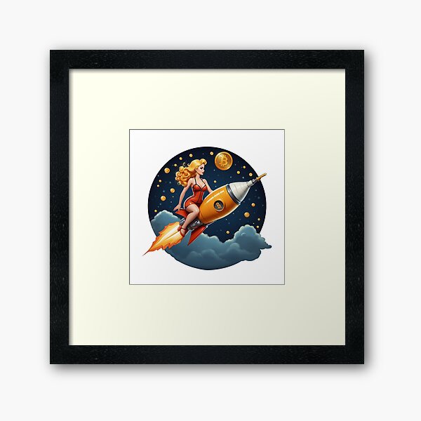 Artikel-Vorschau von Bitcoin Pinup Girl zum Mond!, designt und verkauft von That3DGeek.