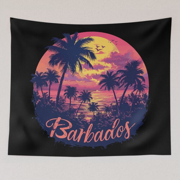 Item preview, Barbados Sunset (with Orange Lettering) designed and sold by VelvetRoom.