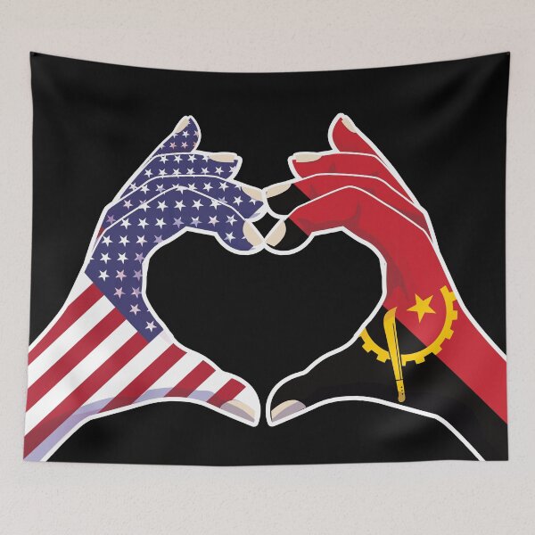 Item preview, Angola Angolan USA United States American America Love Heart Peace designed and sold by FlagX.