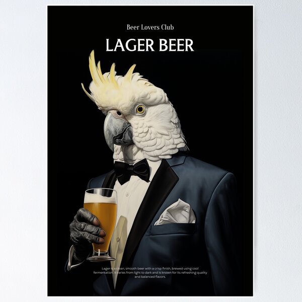 Item preview, Sartorial Sipper - Lager Elegance designed and sold by MajesticBeasts.